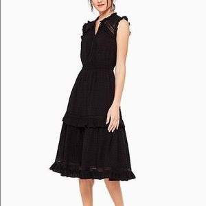 KATE SPADE SWISS DOT SLEEVELESS MIDI DRESS